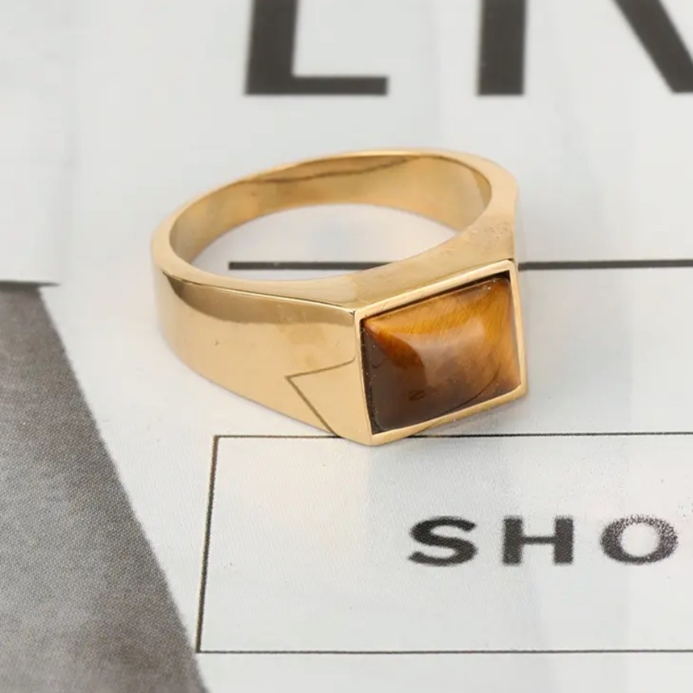 Tigers eye signet ring size 9